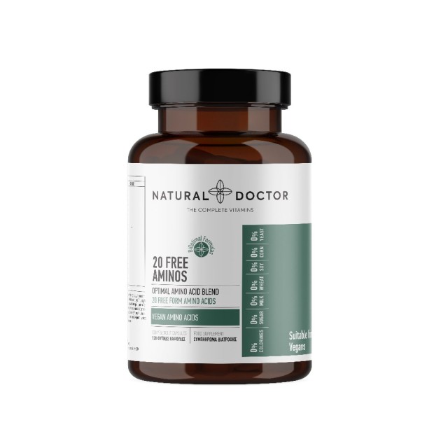 Natural Doctor 20 Free Aminos 120caps (Συμπλήρωμα Διατροφής με 20 Φυτικά Αμινοξέα)