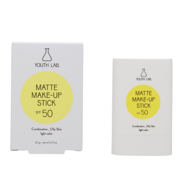 YOUTH LAB Matte Make-Up Stick SPF50 Light 20gr (Ματ Αντηλιακό Make-up Stick - Ανοιχτή Απόχρωση)