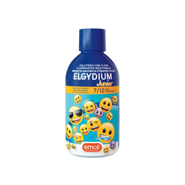 Elgydium Junior Emoji Mouthwash 500ml (Στοματικό Διάλυμα για Παιδιά με Γεύση Κόκκινων Φρούτων 7-12 Ε