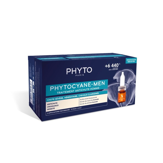 Phyto Phytocyane Men Anti Hair Loss Treatment 12x3,5ml (Αγωγή Κατά της Ανδρικής Τριχόπτωσης)