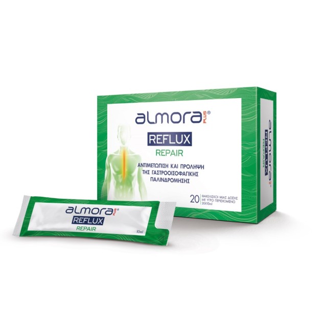Almora Plus Reflux Repair 20 φακελάκια (Ιατροτεχνολογικό Προϊόν για Αντιμετώπιση & Πρόληψη από τα Συμπτώματα της Γαστροοισοφαγικής Παλινδρόμησης)