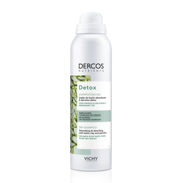Vichy Dercos Nutrients Detox Dry Shampoo 150ml (Ξηρό Σαμπουάν με Καολίνη & Σπιρουλίνα)