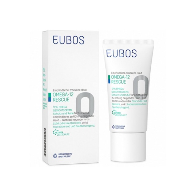 Eubos Omega 12 Face Cream 50ml (Ενυδατική Κρέμα Προσώπου για Ξηρή, Ευαίσθητη Επιδερμίδα με Τάση για Ερυθρότητα & Έκζεμα)