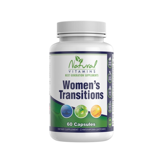 Natural Vitamins Womens Transitions 60caps (Συμπλήρωμα Διατροφής για τη Διαχείριση των Συμπτωμάτων της Εμμηνόπαυσης)