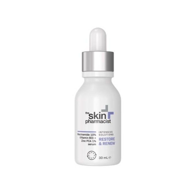 The Skin Pharmacist Restore & Renew Niacinamide 10% (Vitamin B3) + Zinc PCA 1% Serum 30ml (Ορός Αντιμετώπισης των Ατελειών & Μείωσης της Λιπαρότητας)