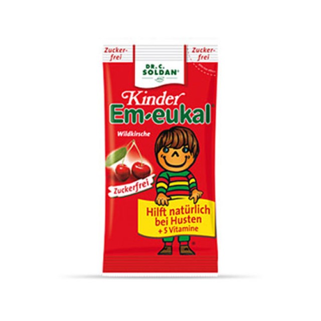 Em Eukal Kinder Sugarfree 75gr (Παιδική Καραμέλα χωρίς Ζάχαρη με Γεύση Αγριοκέρασου) 