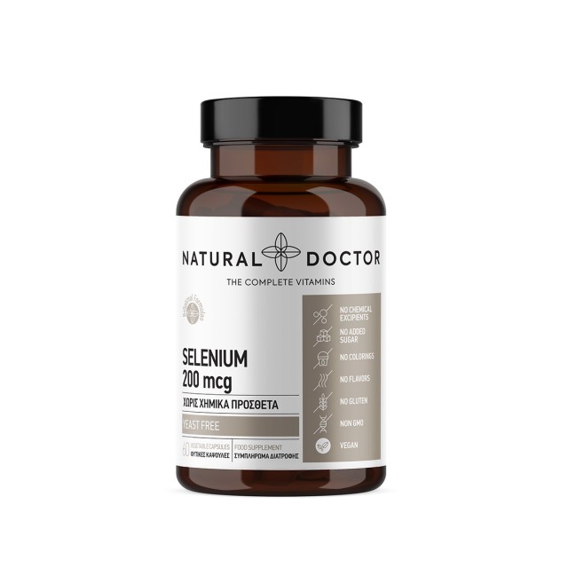 Natural Doctor Selenium 200mcg 60caps (Συμπλήρωμα Διατροφής με Οργανικό Σελήνιο)