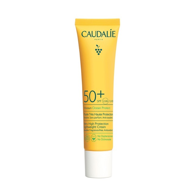 Caudalie Vinosun Ocean Protect Very High Protection Lightweight Cream SPF50+ 40ml (Αντηλιακή Κρέμα Προσώπου Ελαφριάς Υφής Χωρίς Άρωμα)