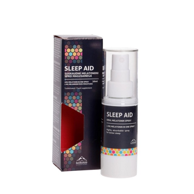 Nordaid Sleep Aid 1mg Melatonin Oral Spray 30ml (Συμπλήρωμα Διατροφής σε Yπογλώσιο Spray με Μελατονίνη)