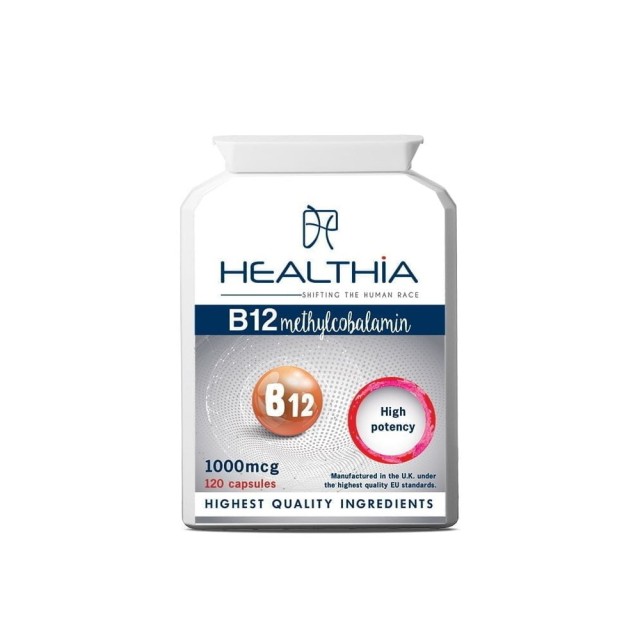 Healthia Vitamin B12 Methylcobalamin 1000μg 120caps (Συμπλήρωμα Διατροφής με Βιταμίνη Β12 για την Καλή Λειτουργία του Νευρικού Συστήματος)
