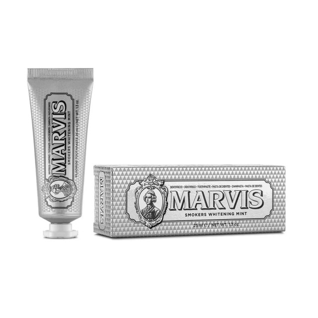 Marvis Smokers Whitening Mint Toothpaste 25ml (Λευκαντική Οδοντόκρεμα Κατά των Λεκέδων στα Δόντια με Γεύση Μέντα)