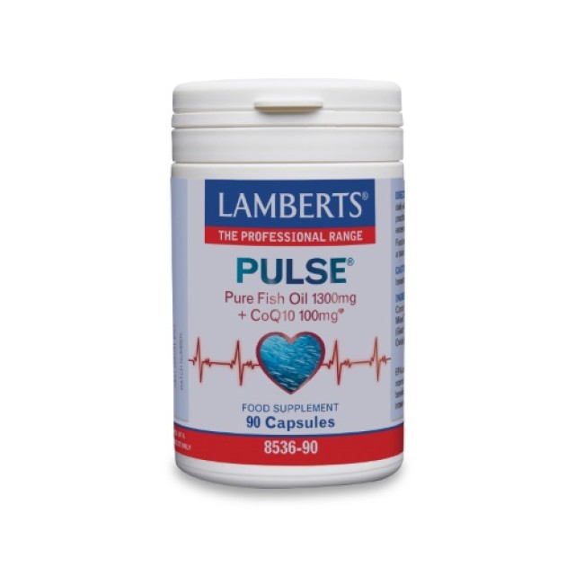 Lamberts Pulse Pure Fish Oil 1300mg + CoQ10 100mg 90caps (Συμπλήρωμα Διατροφής για την Φυσιολογική Λειτουργία της Καρδιάς) 