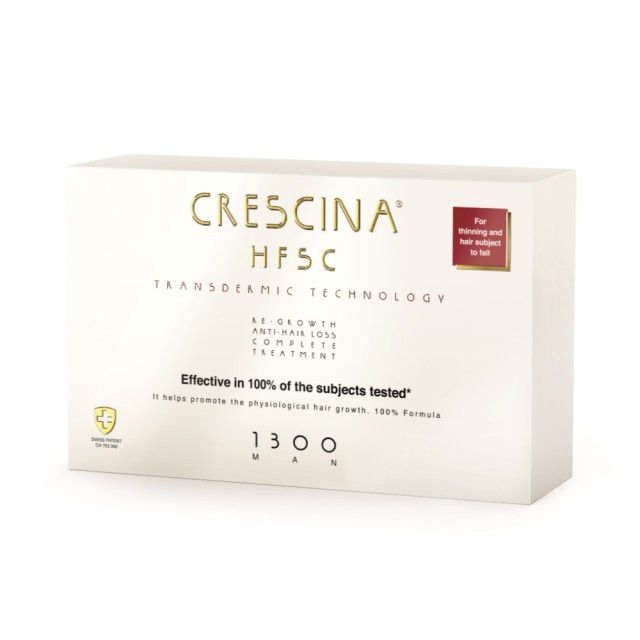 Crescina HFSC Complete Man 1300 20x3,5ml (Ολοκληρωμένη Αγωγή για Άνδρες με Αραίωση Μαλλιών σε Προχωρημένο Στάδιο & Πολύ Έντονη Τριχόπτωση)