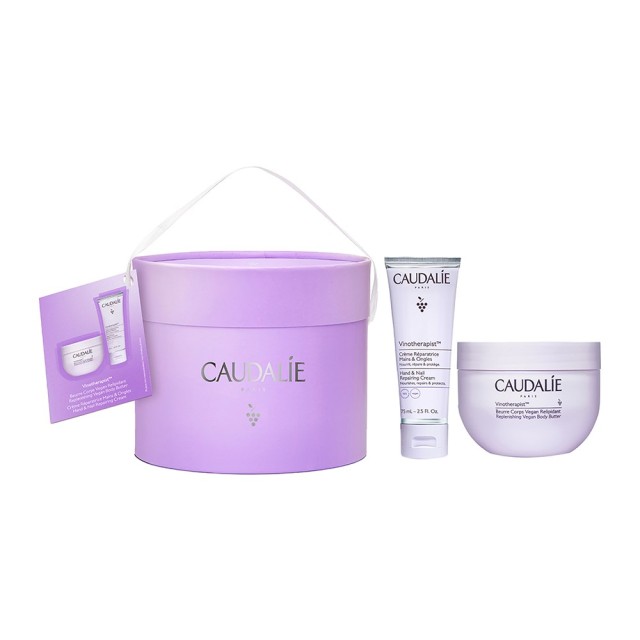 Caudalie Vinotherapist SET Replenishing Vegan Body Butter 250ml & Hand & Nail Repairing Cream 75ml (Βούτυρο Σώματος για Θρέψη της Ξηρής Επιδερμίδας με Τάση για Ατοπία & Κρέμα Χεριών)