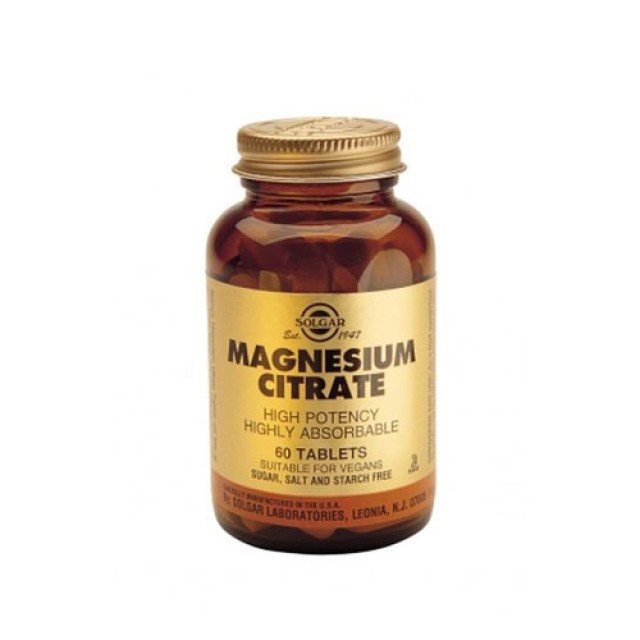 Solgar Magnesium Citrate 200mg 60tabs (Μαγνήσιο)