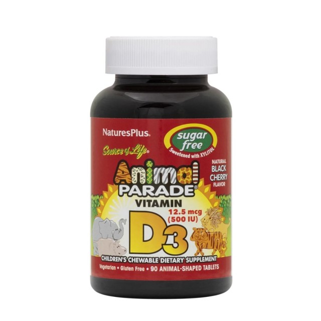 Natures Plus Animal Parade Vitamin D3 500iu 90 Chewable tabs