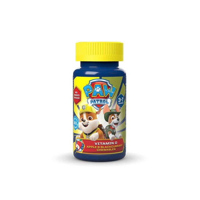 Nickelodeon Paw Patrol Vitamin D 60 μασώμενα δισκία (Συμπλήρωμα Διατροφής με Βιταμίνη D3 για Παιδιά 3-7 Ετών)