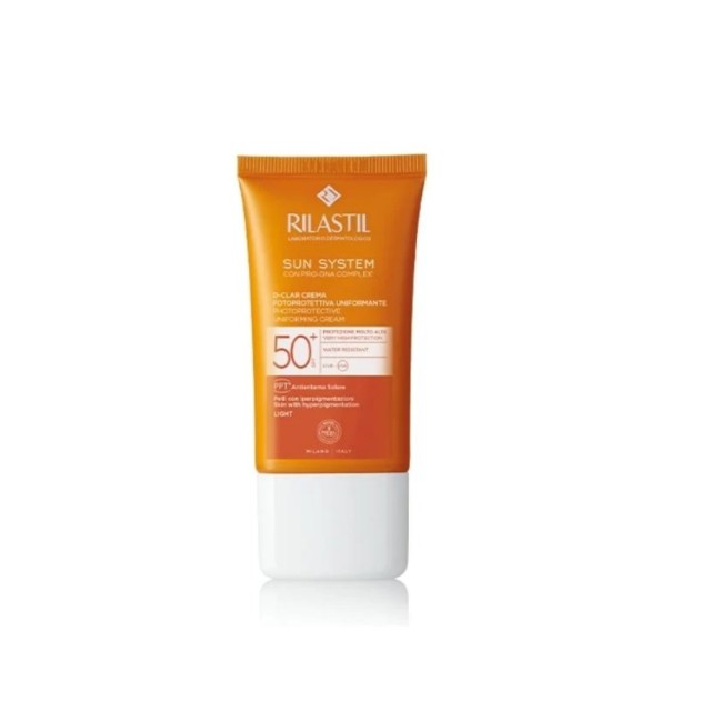 Rilastil D-Clar Daily Uniforming Cream Light SPF50+ 40ml (Αντηλιακή Κρέμα Προσώπου με Χρώμα σε Ανοιχτή Απόχρωση για Ομοιόμορφη Όψη)