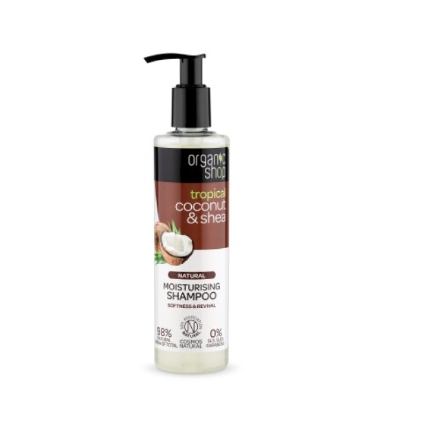 Natura Siberica Organic Shop Moisturising Shampoo Organic Coconut & Shea 280ml (Σαμπουάν Ενυδάτωσης με Οργανική Καρύδα & Βούτυρο Καριτε)  