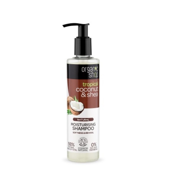 Natura Siberica Organic Shop Moisturising Shampoo Organic Coconut & Shea 280ml (Σαμπουάν Ενυδάτωσης 
