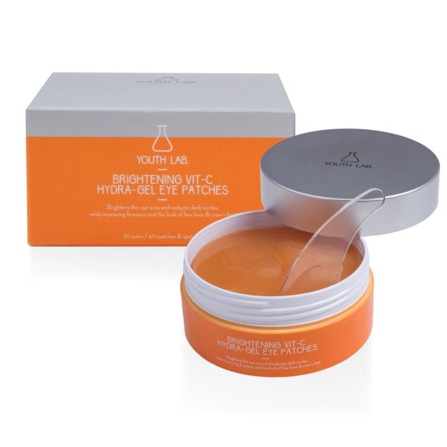 YOUTH LAB Brightening Vit-C Hydra Gel Eye Patches 30 ζευγάρια (Μάσκα Ματιών από Υδροτζέλ για Φωτεινότητα & Μείωση Μαύρων Κύκλων, Οιδημάτων & Δυσχρωμιών)