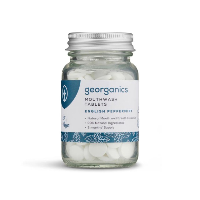 Georganics Mouthwash Tablets Peppermint 180τεμ (Στοματικό Διάλυμα σε Δισκία με Mέντα)