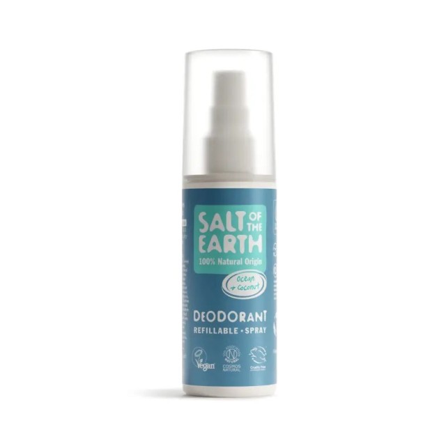 Salt Of The Earth Vegan Deodorant Spray Ocean & Coconut 100ml (Επαναγεμιζόμενο Αποσμητικό Σπρέι με Άρωμα Καρύδα & Ωκεανός)