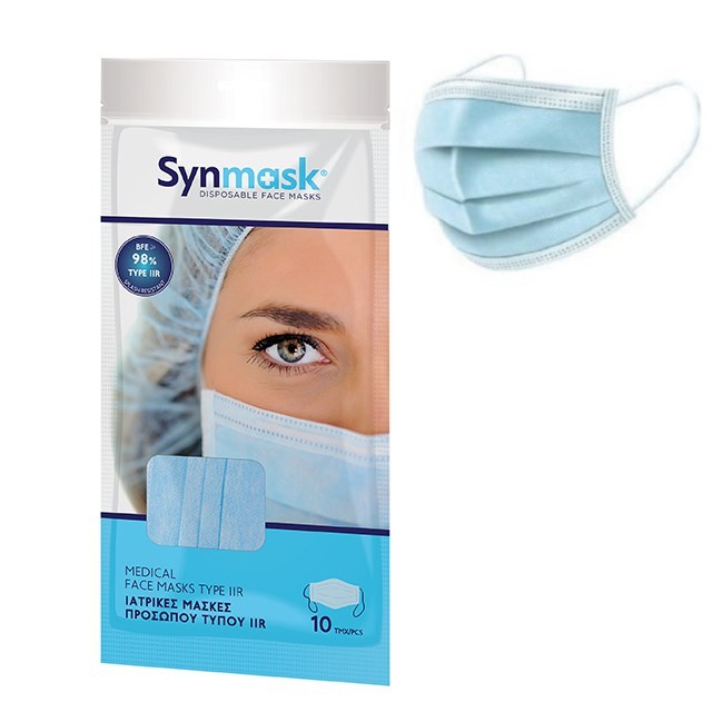 Synmask Medical Face Masks 10τεμ (Χειρουργικές Μάσκες Προστασίας)