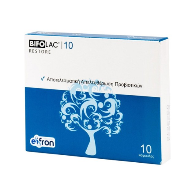 Bifolac Restore Probiotics 10caps (Προβιοτικά- Συμπλήρωμα Διατροφής για τη Σωστή Λειτουργία του Εντέ