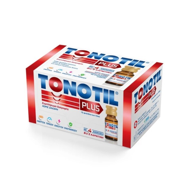 Tonotil Plus Ampoules 15x10ml (Συμπλήρωμα Διατροφής σε Αμπούλες για Τόνωση & Ενέργεια)