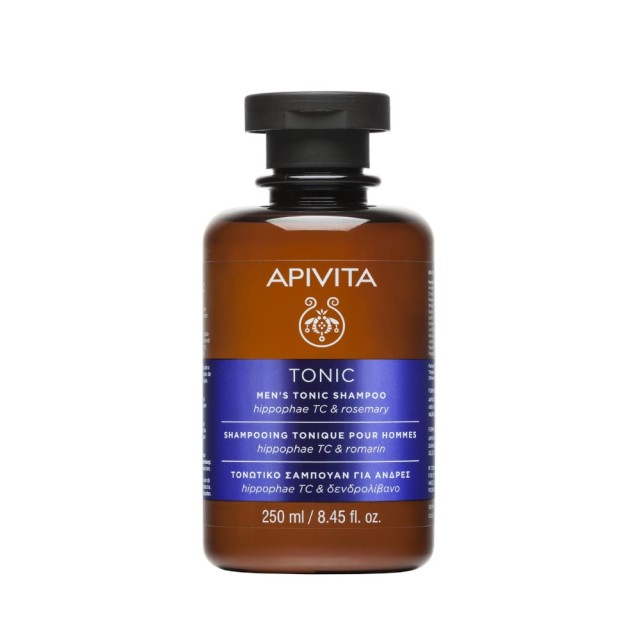 Apivita Holistic Shampoo Mens Tonic Hippophae TC & Rosemary 250ml (Τονωτικό Σαμπουάν για Άνδρες για την Τριχόπτωση με Ιπποφαές & Δεντρολίβανο)
