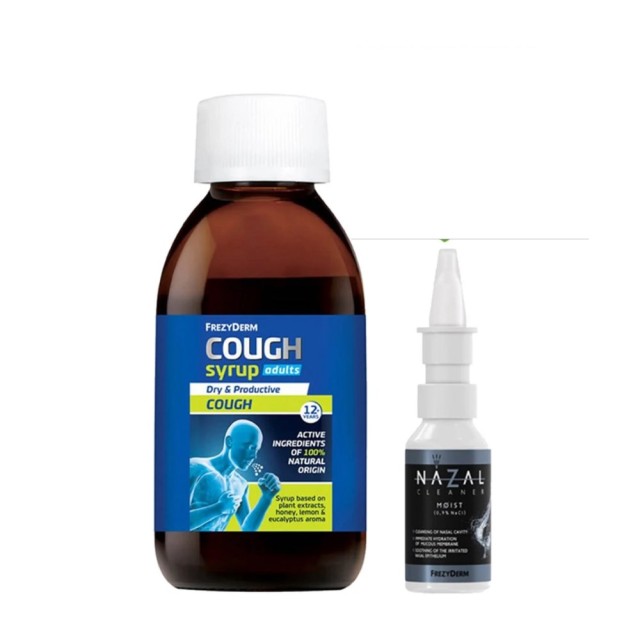 Frezyderm Cough Syrup Adults 182gr & Nazal Cleaner Moist 30ml