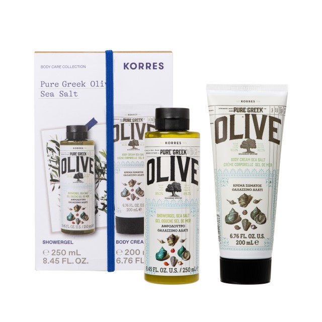 Korres SET Pure Greek Olive Sea Salt Shower Gel 250ml & Pure Greek Olive Sea Salt Body Milk 200ml
