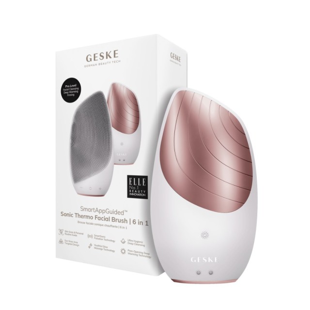 Geske Sonic Thermo Facial Brush 6in1 Starlight (Θερμαινόμενη Βούρτσα & Συσκευή Καθαρισμού & Μασάζ Προσώπου)