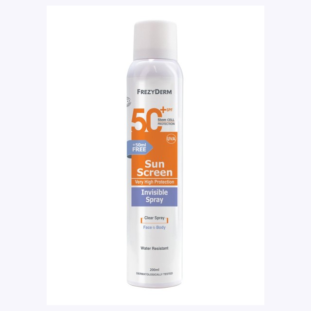 Frezyderm Sunscreen Invisible Spray SPF50+ 150ml (Αντηλιακό Διάφανο Σπρέι Σώματος)