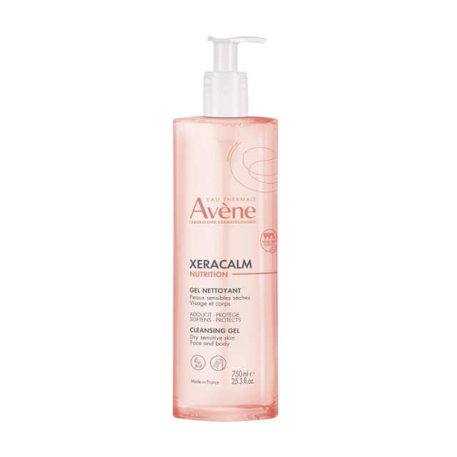 Avene Xeracalm Nutrition Cleansing Gel 750ml (Τζελ Καθαρισμού Προσώπου & Σώματος για το Ευαίσθητο &