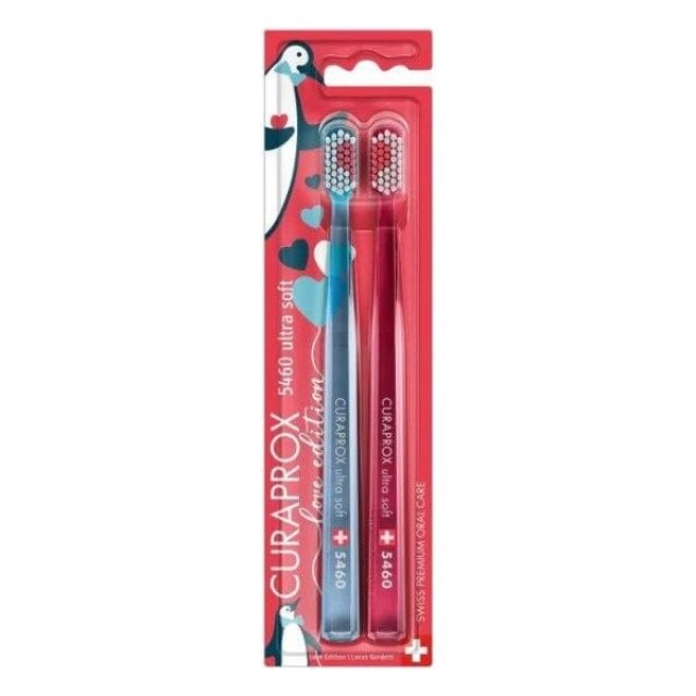 Curaprox CS 5460 Ultra Soft Duo Toothbrush Love Edition 2τεμ (ΣΕΤ με 2 Πολύ Μαλακές Οδοντόβουρτσες)