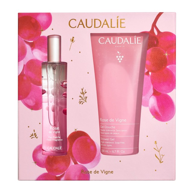 Caudalie SET Fresh Fragrance Rose de Vigne 50ml & GIFT Rose de Vigne Shower Gel 200ml