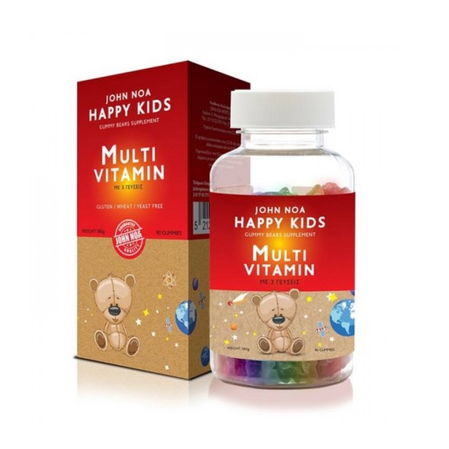 John Noa Happy Kids Multi Vitamin 90ζελεδάκια (Παιδικές Πολυβιταμίνες Ζελεδάκια με Γεύση Φρούτων) 