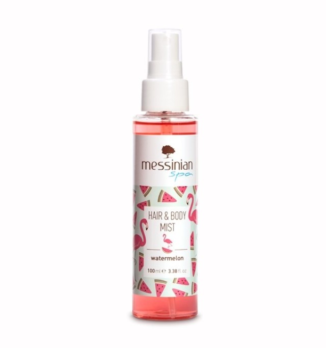 Messinian Spa Hair & Body Mist Watermelon 100ml (Αναζωογονητικό Ενυδατικό Ελκυστικό Σπρέι Σώματος & Μαλλιών με Άρωμα Καρπούζι)