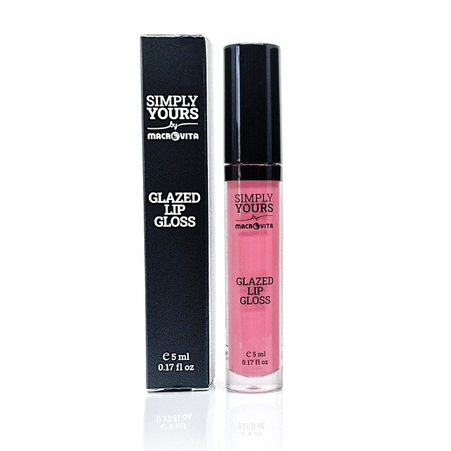 Macrovita Simply Yours Glazed Lip Gloss 02 Pink Flash 5ml (Lip Gloss με Ανάλαφρη, μη Κολλώδη Υφή & Απαλό Glitter - Ροζ)