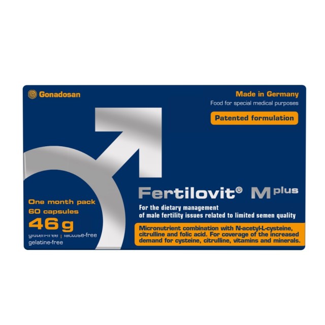 Fertilovit M Plus 60caps (Συσκευασία 30ημερών) - (Βελτίωση της Ανδρικής Γονιμότητας)