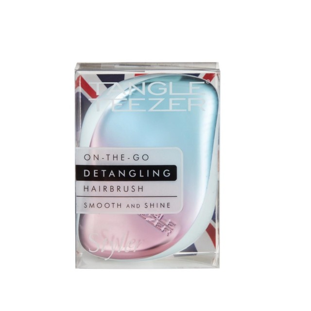 Tangle Teezer Compact Styler On The Go Detangling Hairbrush Pink/Blue Chrome (Βούρτσα Μικρού Μεγέθους Μπλε/Ροζ)