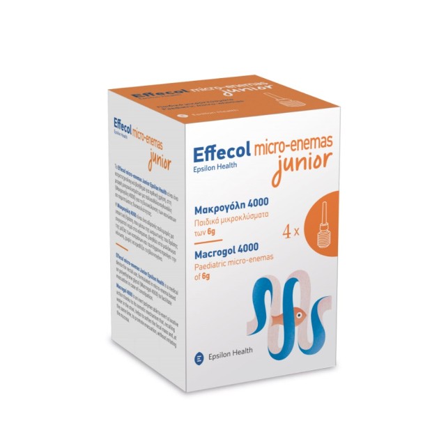 Effecol Micro-Enemas Junior 4x6gr (Παιδικά Μικροκλύσματα για τη Διευκόλυνση των Κενώσεων σε Περιπτώσεις Δυσκοιλιότητας)