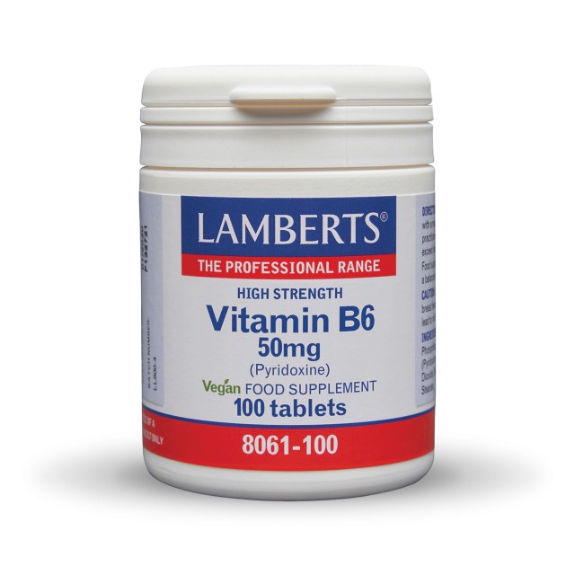 Lamberts B6 50mg 100tab (Βιταμίνη B6 Πυριδοξίνη Υψηλής Ισχύος)