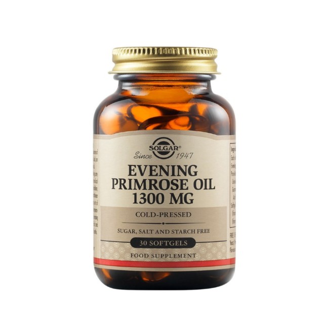 Solgar Evening Primrose Oil 1300mg 30softgels (Συμπλήρωμα Διατροφής με Έλαιο Νυχτολούλουδου για τα Συμπτώματα της Εμμηνόπαυσης)