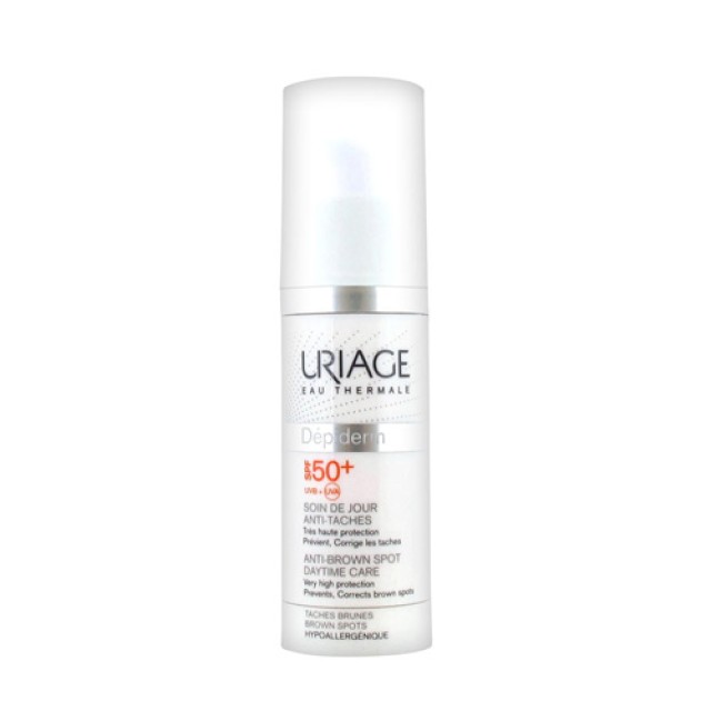 Uriage Depiderm SPF50+ Anti Brown Spot Daytime Cream 30ml (Κρέμα Κατά των Πανάδων Κατάλληλο για Πρόσωπο - Χέρια & Ντεκολτέ)