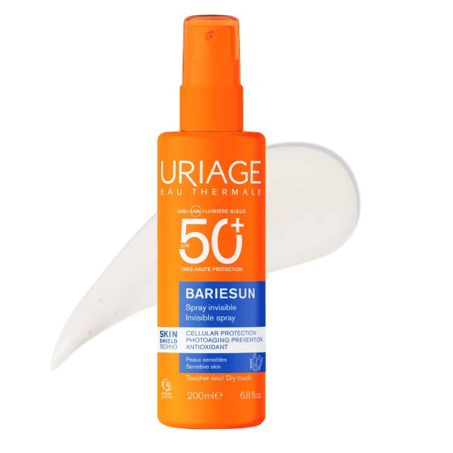 Uriage Bariesun Invisible Spray SPF50+ 200ml (Αντηλιακό Σπρέι για Πρόσωπο & Σώμα Πολύ Υψηλής Προστασίας)