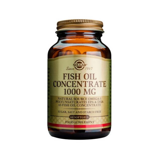 Solgar Fish Oil Concentrate 1000mg 60softgels (Συμπυκνωμένο Έλαιο Ψαριών)