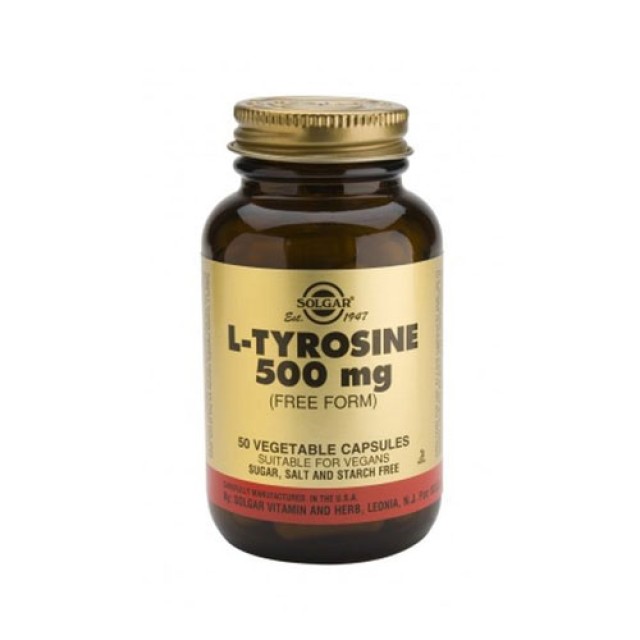 Solgar L Tyrosine 500mg 50 Vegetarian Caps (Αμινοξέα)